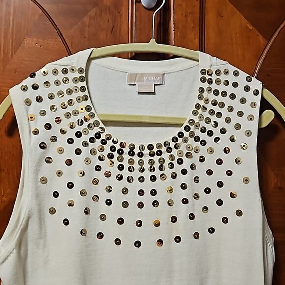 MICHAEL KORS Vintage 2 Piece Sweater Set Gold Zipper & Sequined Collars … - Picture 3 of 12